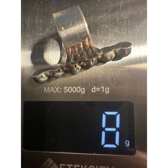 VTG Sterling Silver Red Coral Turquoise Ring - Picture 2 of 7